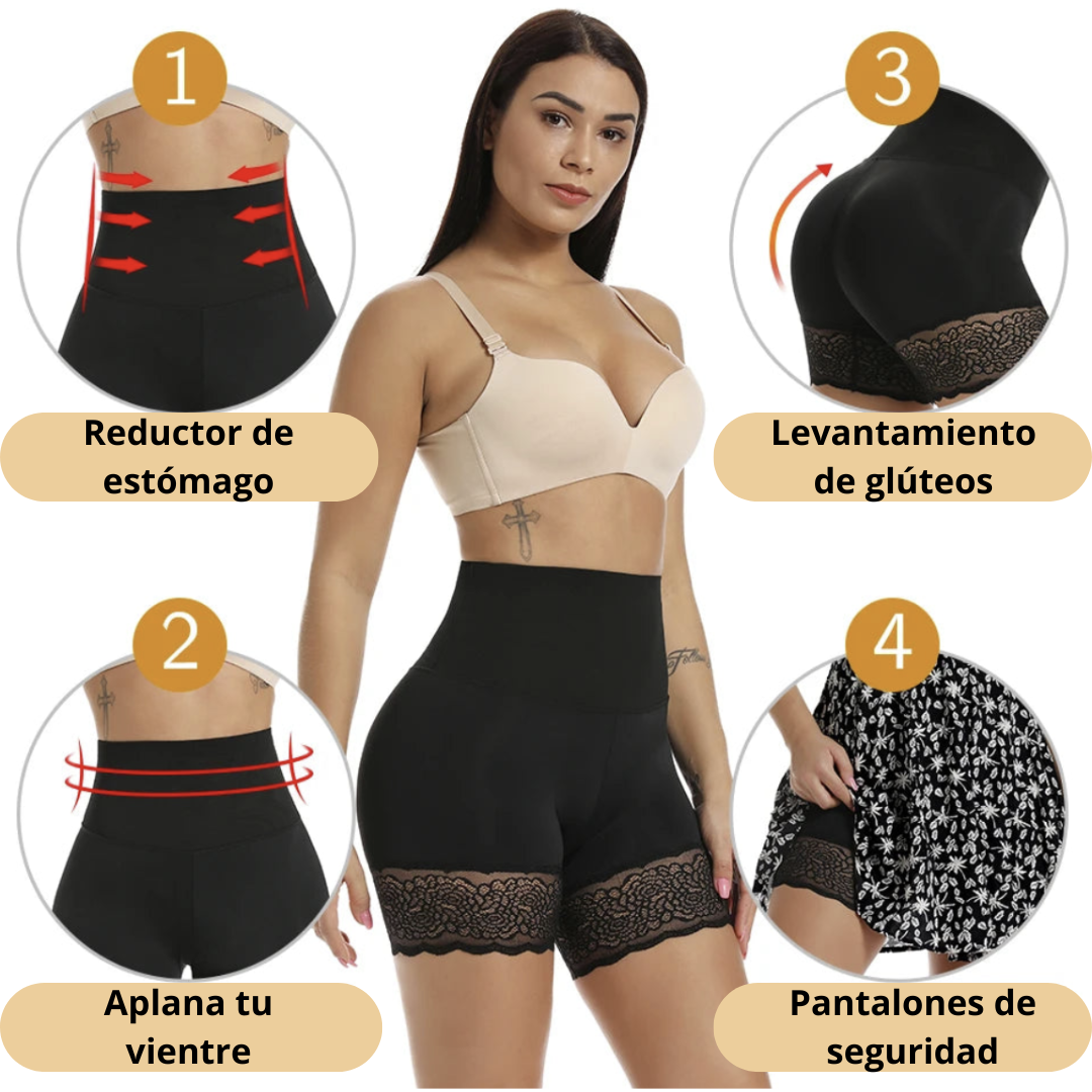 2 PCS | Pantalón faja moldeadora cintura alta – Control firme, efecto reductor y realce de glúteos
