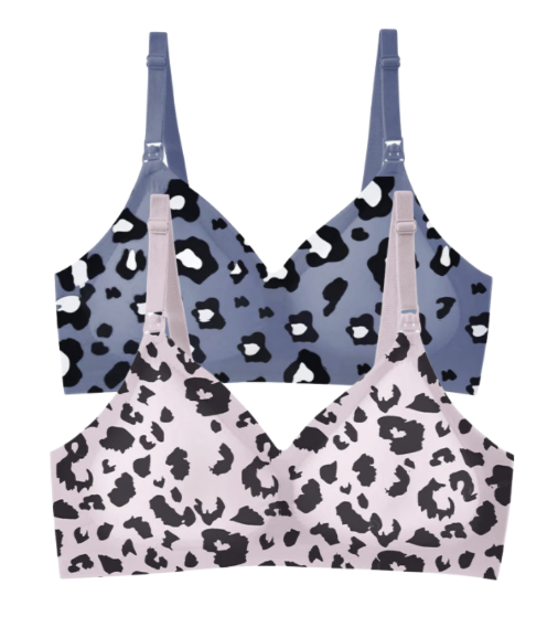 2 PCS | Sujetador de Lactancia con Estampado Leopardo – Sin Aros, Reforzado y Cómodo
