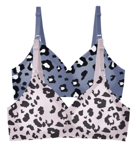 2 PCS | Sujetador de Lactancia con Estampado Leopardo – Sin Aros, Reforzado y Cómodo