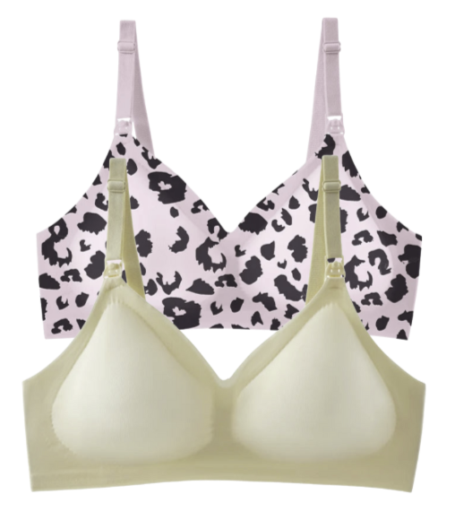 2 PCS | Sujetador de Lactancia con Estampado Leopardo – Sin Aros, Reforzado y Cómodo