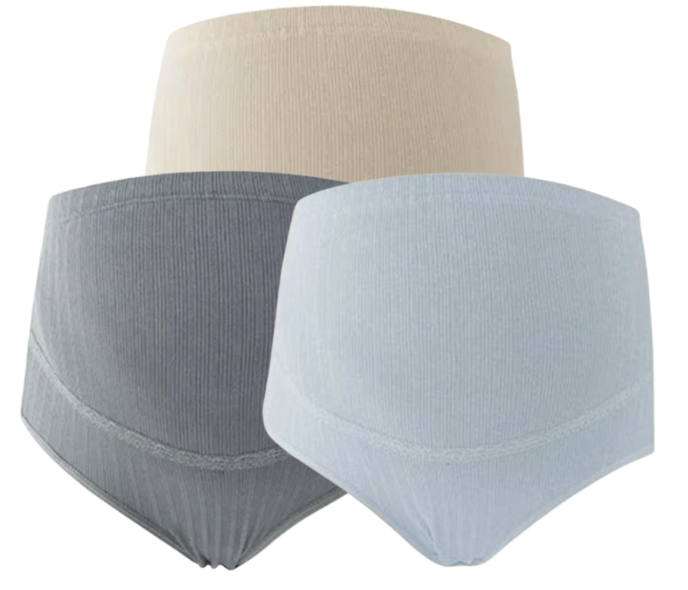 3 PCS | Braguitas Premamá de Algodón – Talle Alto con Soporte Ajustable para el Vientre
