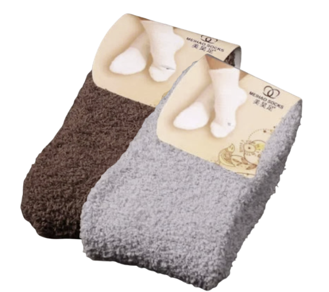 2 Pares | Calcetines térmicos de coralina para mujer – Suaves, cálidos y cómodos