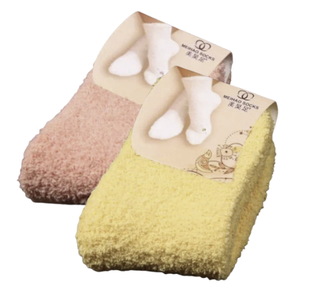 2 Pares | Calcetines térmicos de coralina para mujer – Suaves, cálidos y cómodos