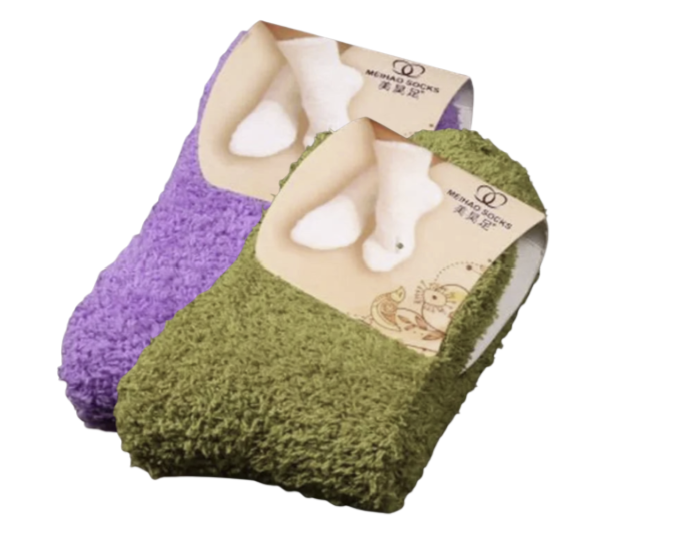 2 Pares | Calcetines térmicos de coralina para mujer – Suaves, cálidos y cómodos