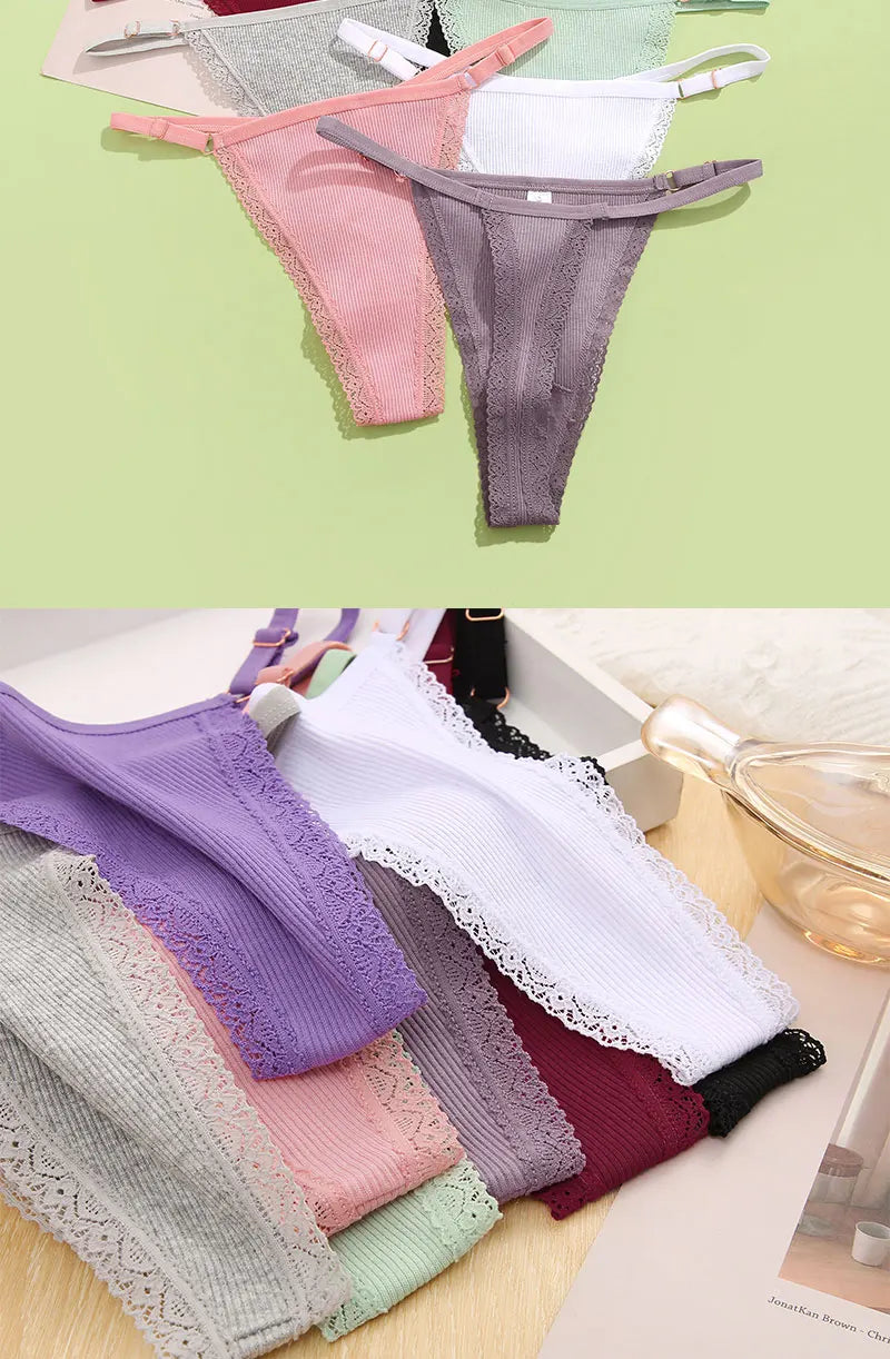 Pack de 5 tangas de algodón para mujer – estilo básico y cómodo