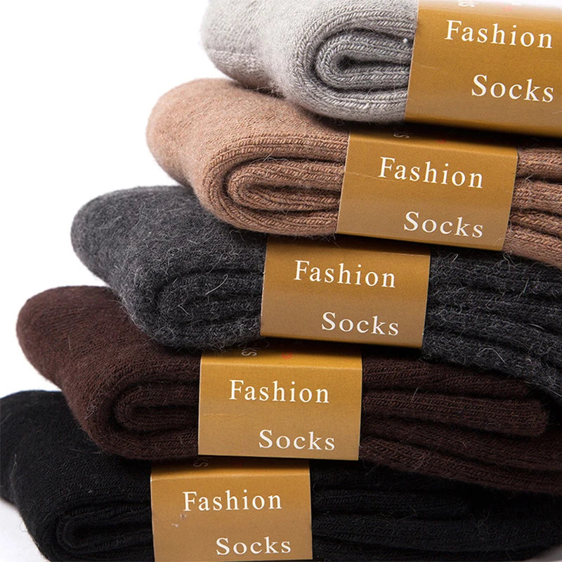 Pack de 5 Pares de Calcetines Gruesos de Invierno – Diseño Liso y Térmico