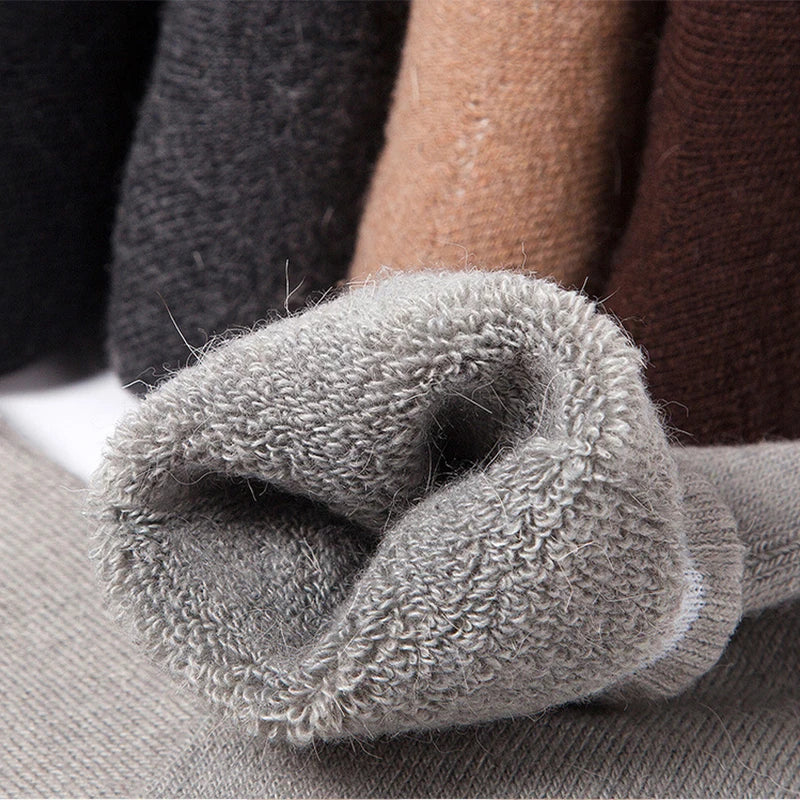 Pack de 5 Pares de Calcetines Gruesos de Invierno – Diseño Liso y Térmico