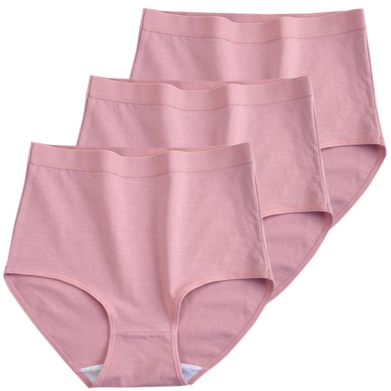 Pack 3 Bragas Algodón – Talle Alto | Tallas Grandes | Ropa Interior Femenina Cómoda y Transpirable
