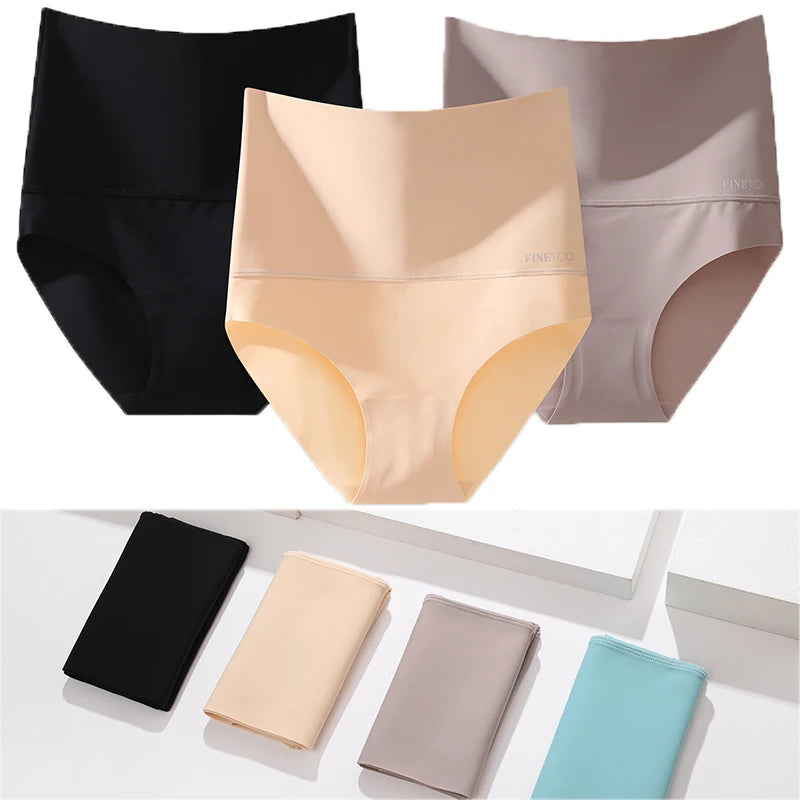 3PCS Braguita de talle alto para mujer – suave, elástica y discreta