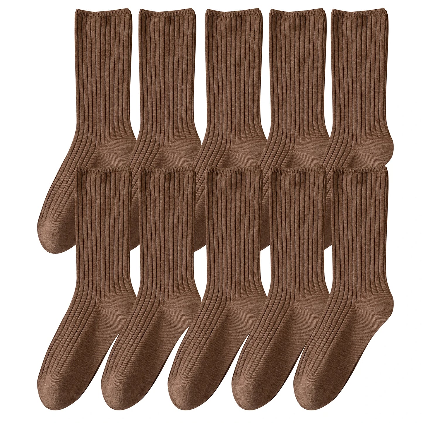 Pack de 10 calcetines básicos de algodón para mujer – altura media