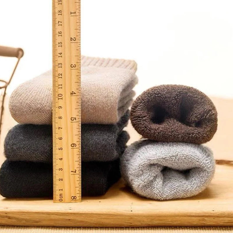 Pack de 5 Pares de Calcetines Gruesos de Invierno – Diseño Liso y Térmico