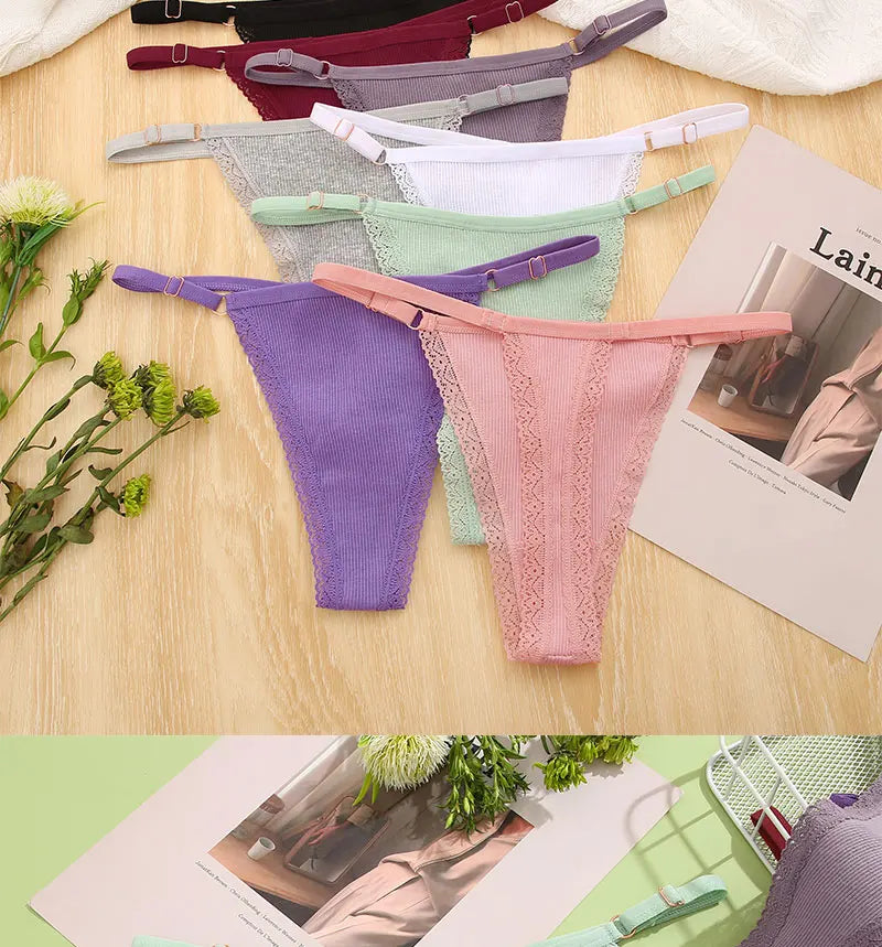Pack de 5 tangas de algodón para mujer – estilo básico y cómodo