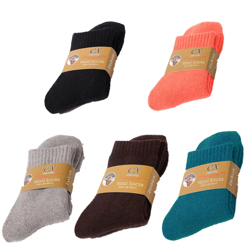 Pack de 5 Pares de Calcetines Gruesos de Invierno – Diseño Liso y Térmico
