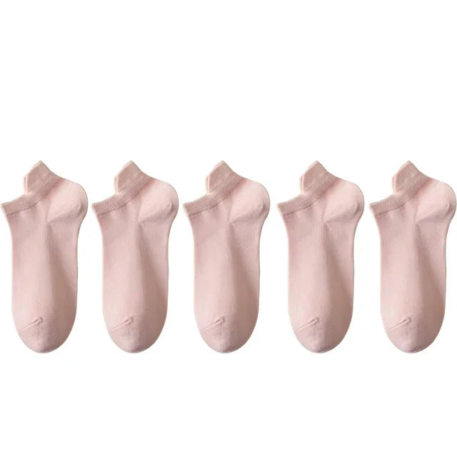 Pack de 5 pares de calcetines invisibles de algodón para mujer – frescos, cómodos y versátiles