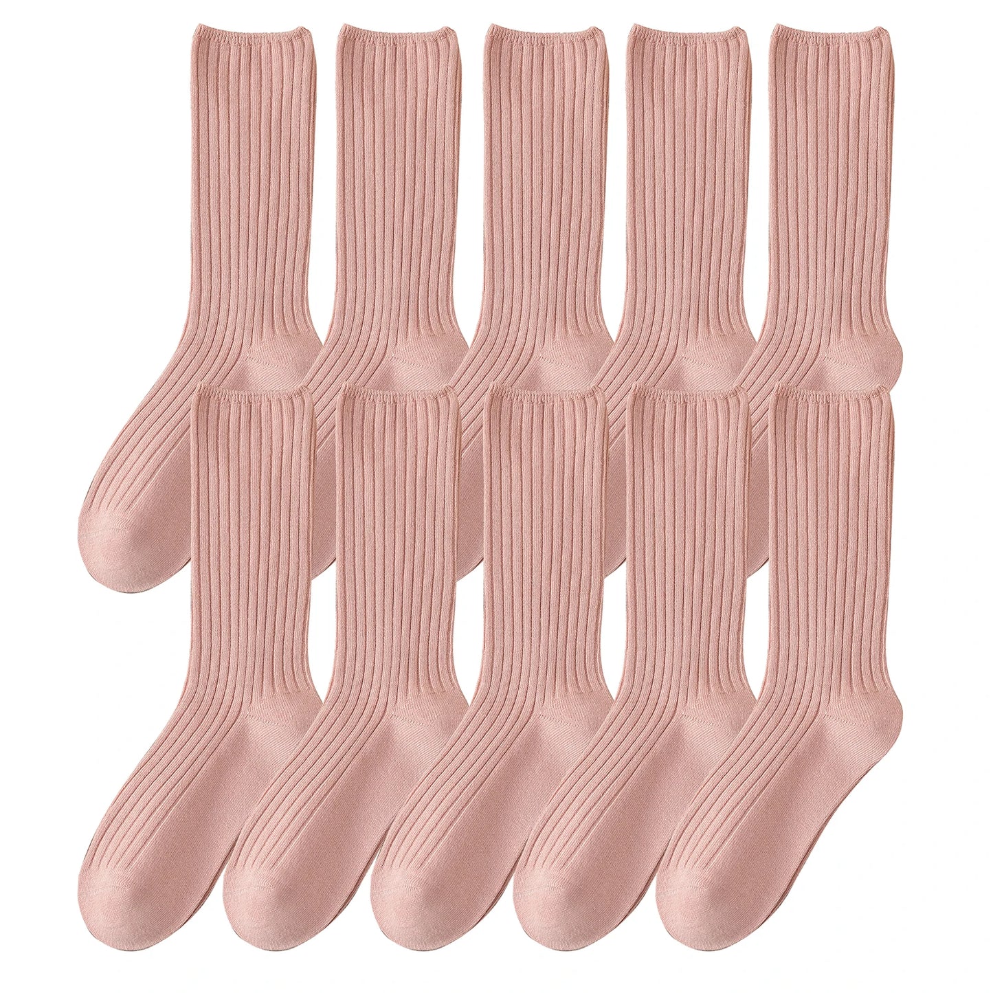 Pack de 10 calcetines básicos de algodón para mujer – altura media