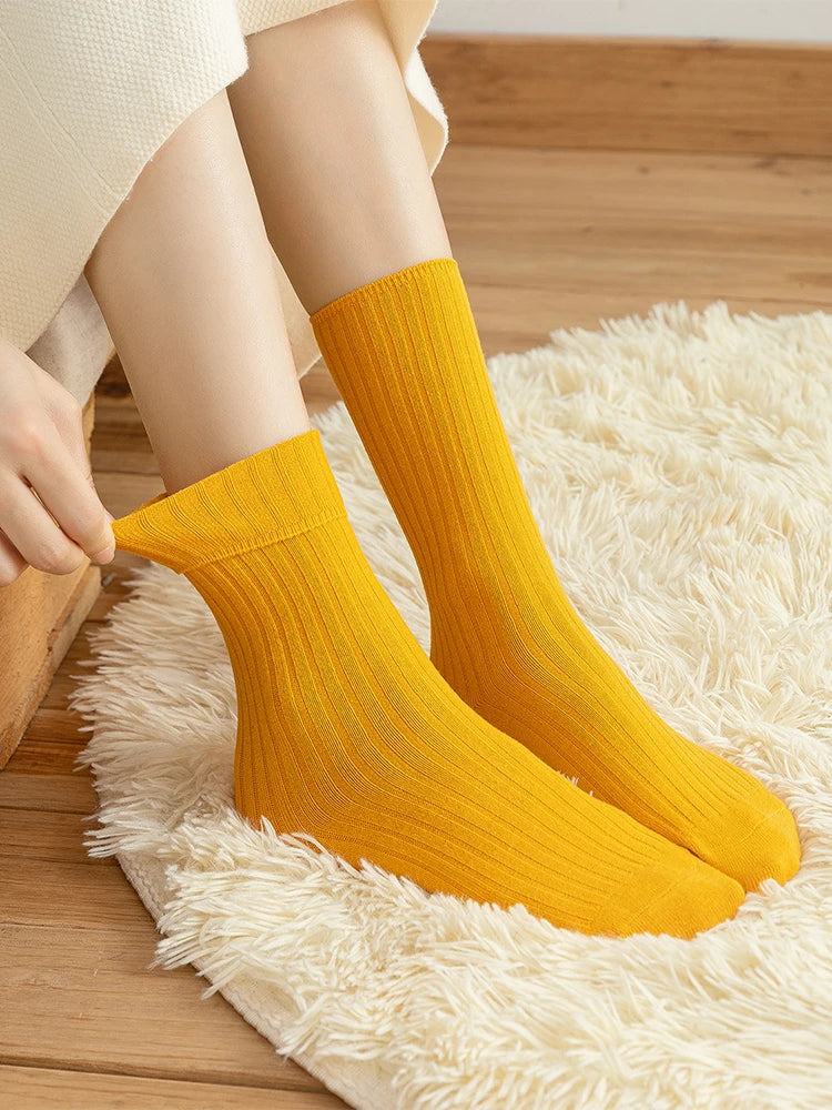 Pack de 10 calcetines básicos de algodón para mujer – altura media