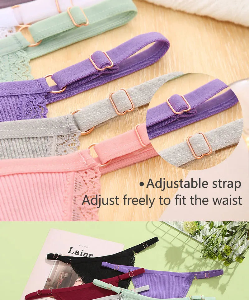 Pack de 5 tangas de algodón para mujer – estilo básico y cómodo