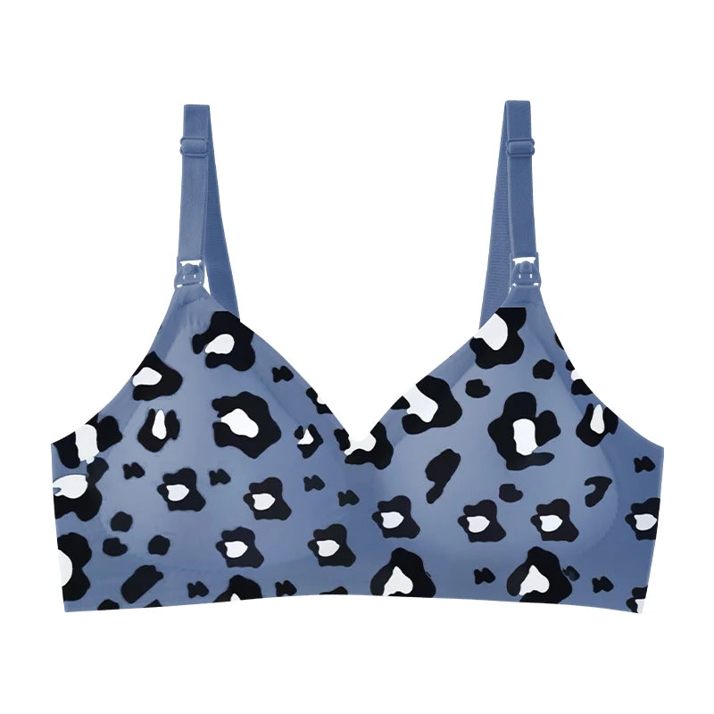 2 PCS | Sujetador de Lactancia con Estampado Leopardo – Sin Aros, Reforzado y Cómodo