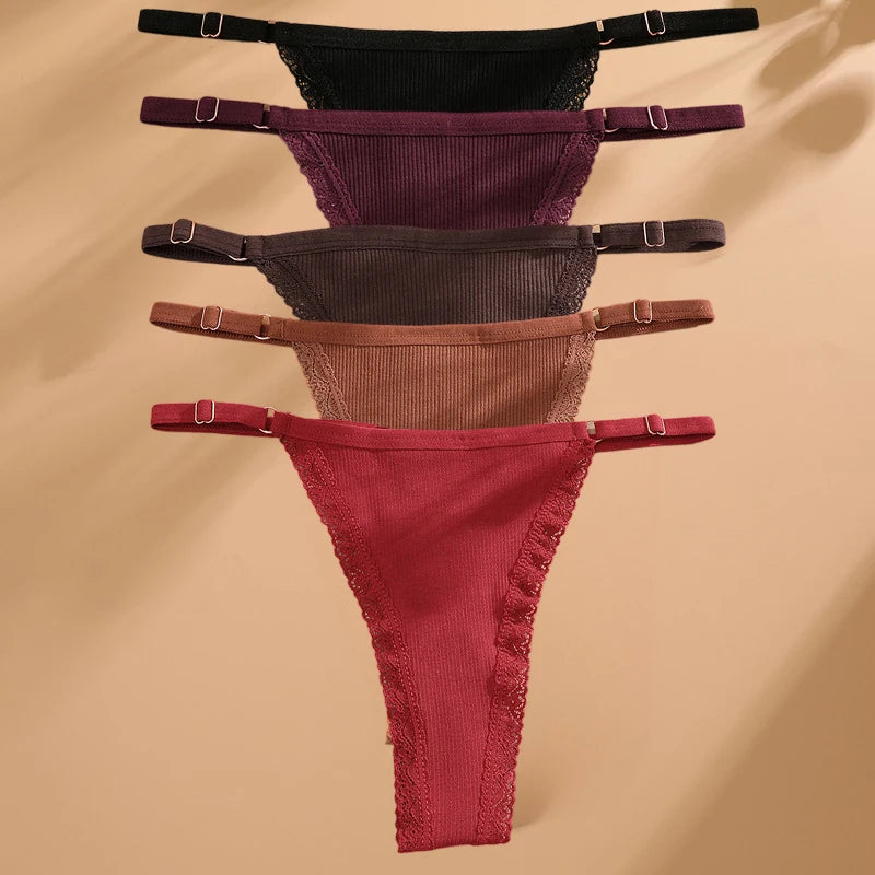 Pack de 5 tangas de algodón para mujer – estilo básico y cómodo
