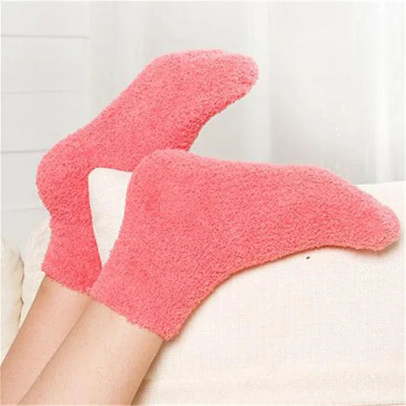 2 Pares | Calcetines térmicos de coralina para mujer – Suaves, cálidos y cómodos