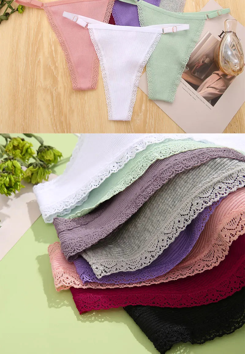 Pack de 5 tangas de algodón para mujer – estilo básico y cómodo