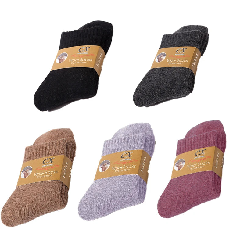 Pack de 5 Pares de Calcetines Gruesos de Invierno – Diseño Liso y Térmico