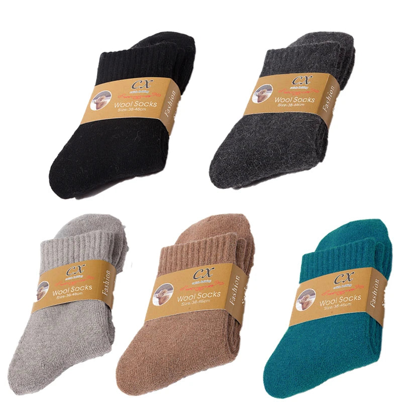Pack de 5 Pares de Calcetines Gruesos de Invierno – Diseño Liso y Térmico