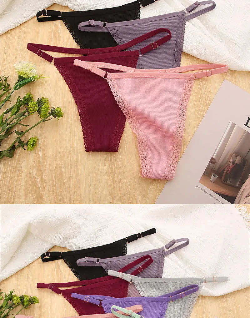 Pack de 5 tangas de algodón para mujer – estilo básico y cómodo