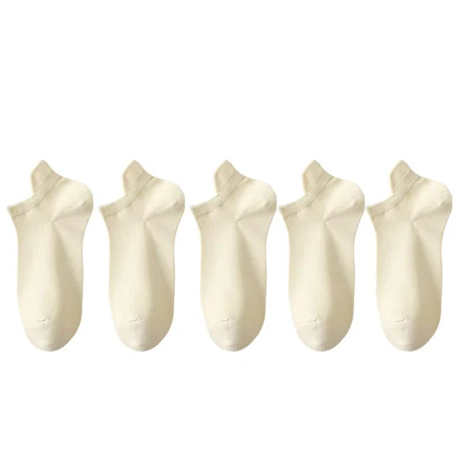 Pack de 5 pares de calcetines invisibles de algodón para mujer – frescos, cómodos y versátiles