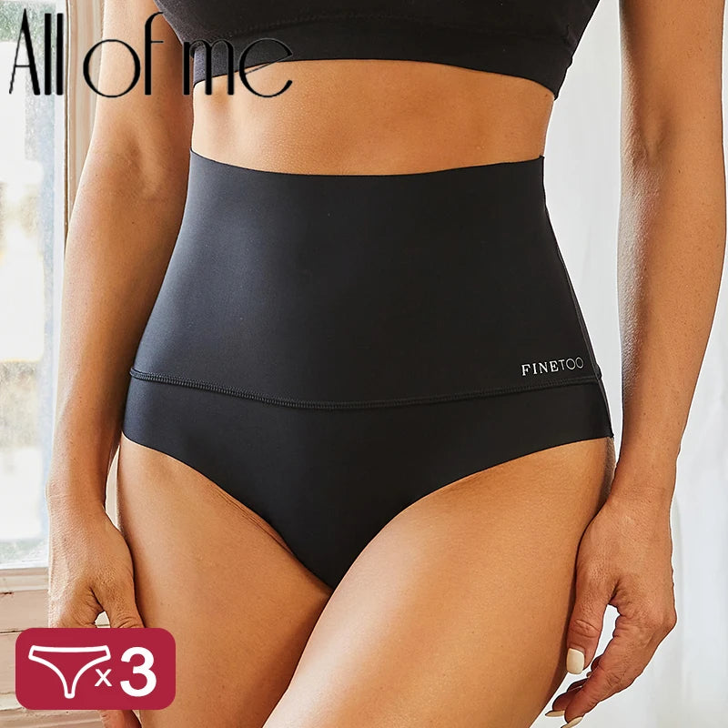 3PCS Braguita de talle alto para mujer – suave, elástica y discreta