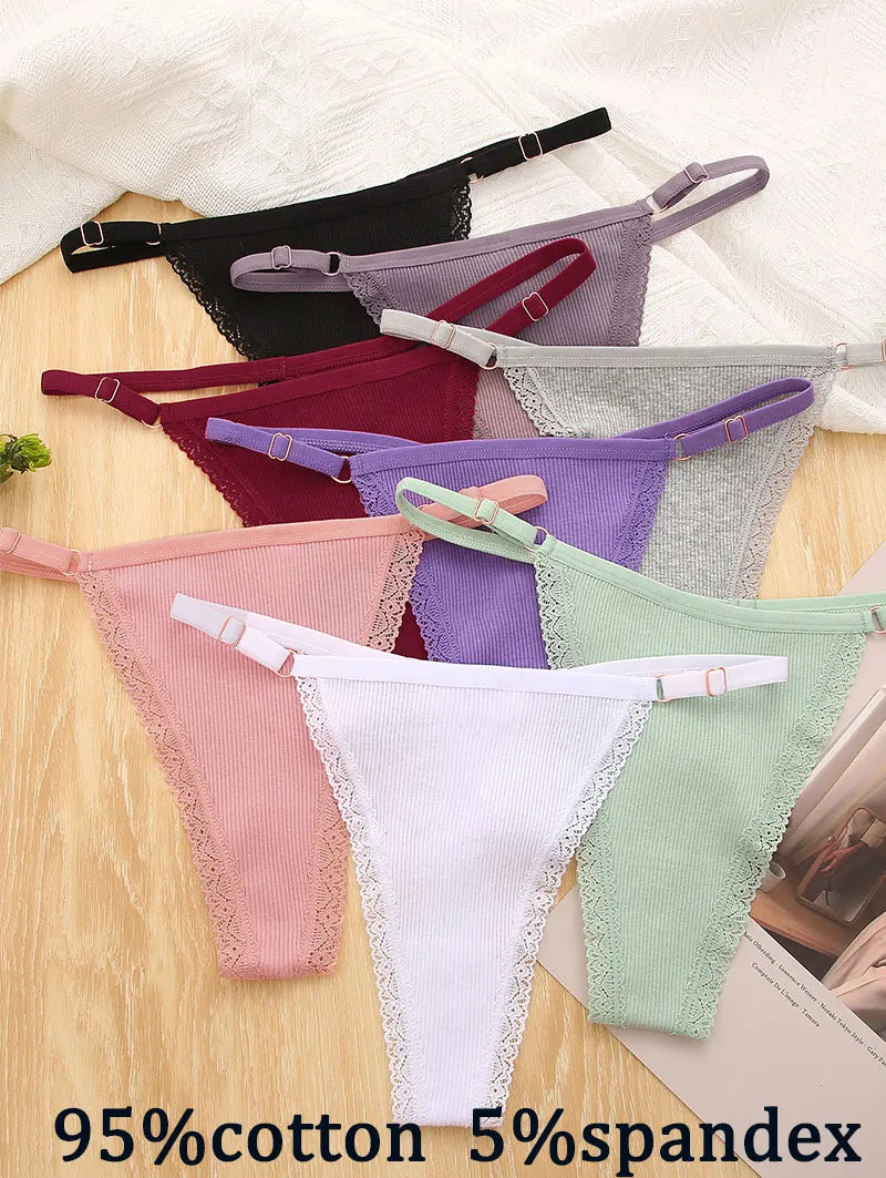 Pack de 5 tangas de algodón para mujer – estilo básico y cómodo