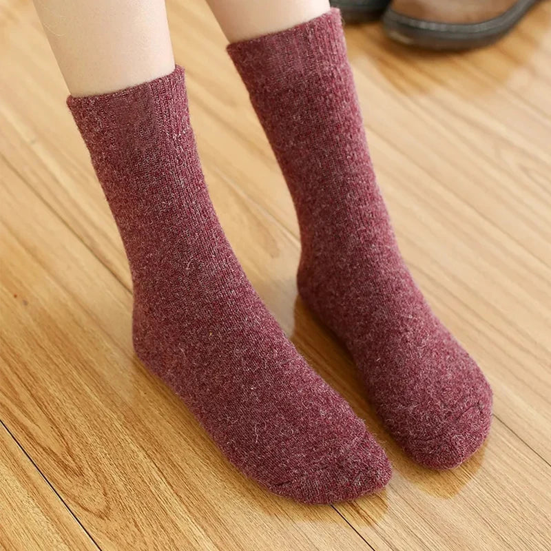 Pack de 5 Pares de Calcetines Gruesos de Invierno – Diseño Liso y Térmico