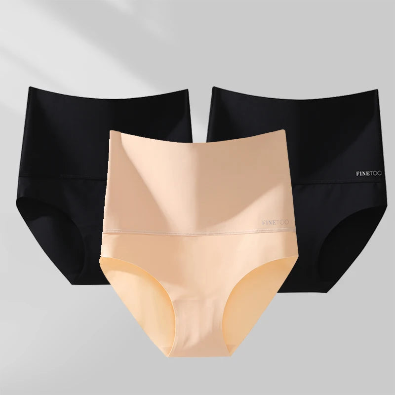 3PCS Braguita de talle alto para mujer – suave, elástica y discreta