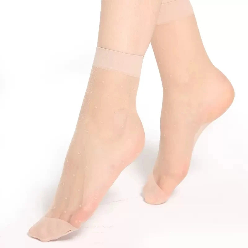 Pack de 5/10 pares de calcetines finos tipo media para mujer – transpirables y discretos