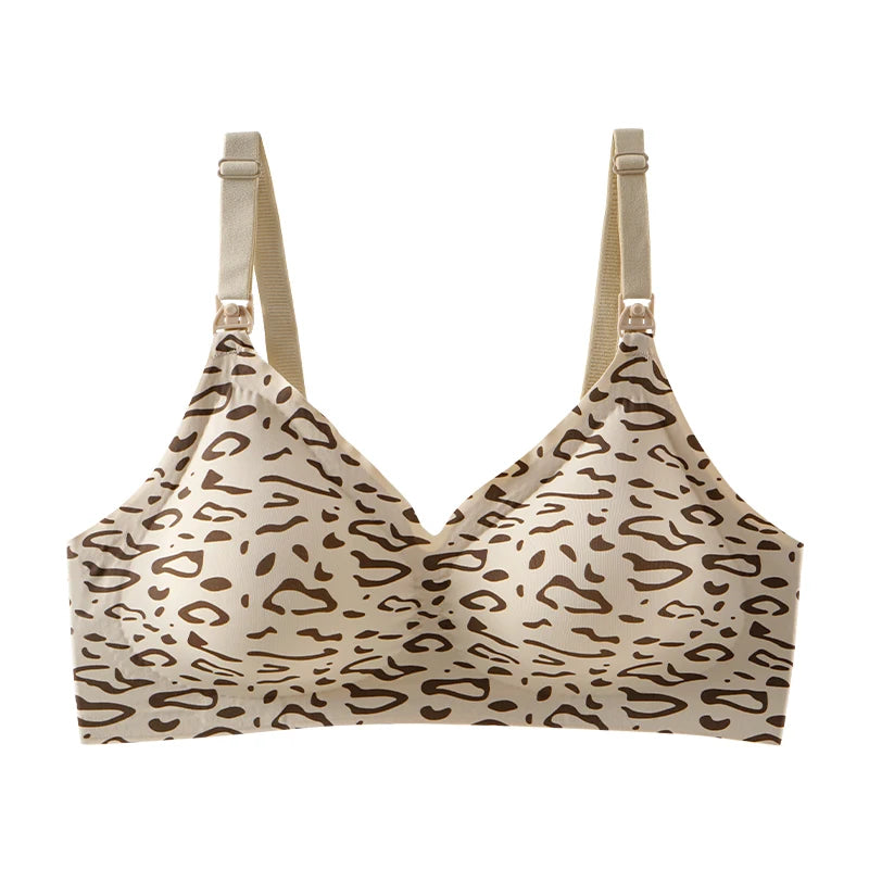 2 PCS | Sujetador de Lactancia con Estampado Leopardo – Sin Aros, Reforzado y Cómodo