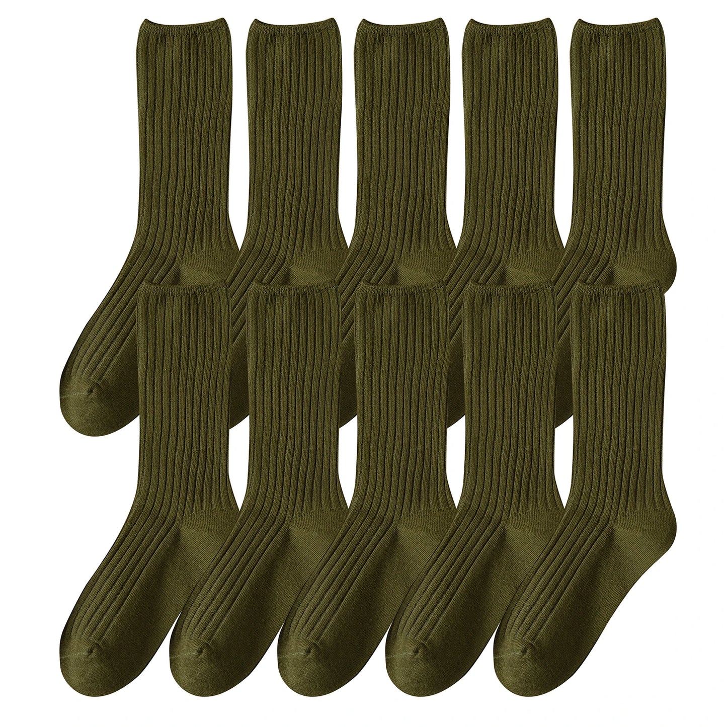 Pack de 10 calcetines básicos de algodón para mujer – altura media