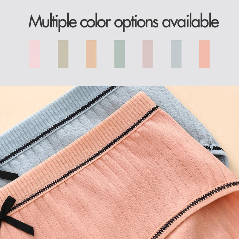 Pack de 7 Braguitas Mujer con Lazo – Talle Medio | Suaves, Transpirables y Cómodas
