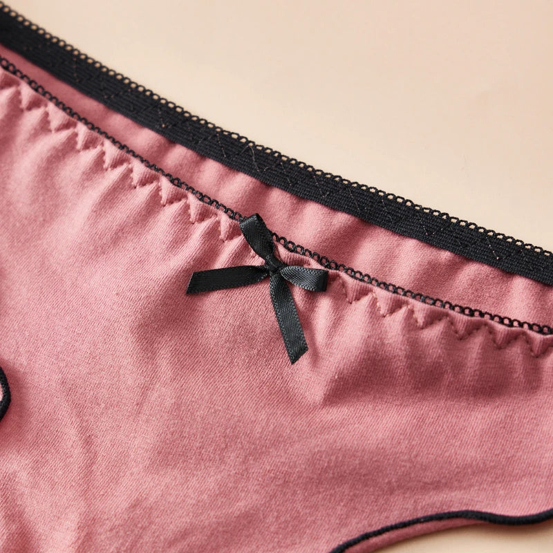 4 PCS | Tanga de algodón para mujer – Tiro bajo, diseño sexy y cómodo