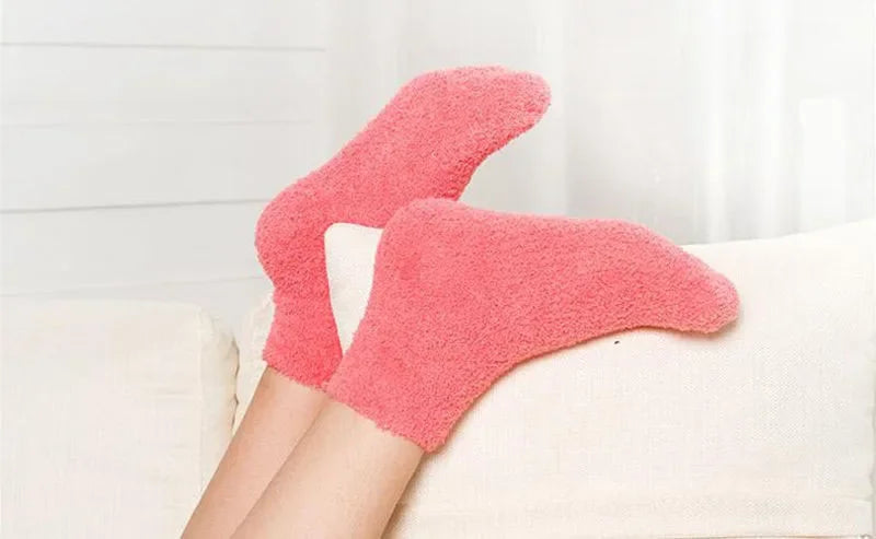 2 Pares | Calcetines térmicos de coralina para mujer – Suaves, cálidos y cómodos
