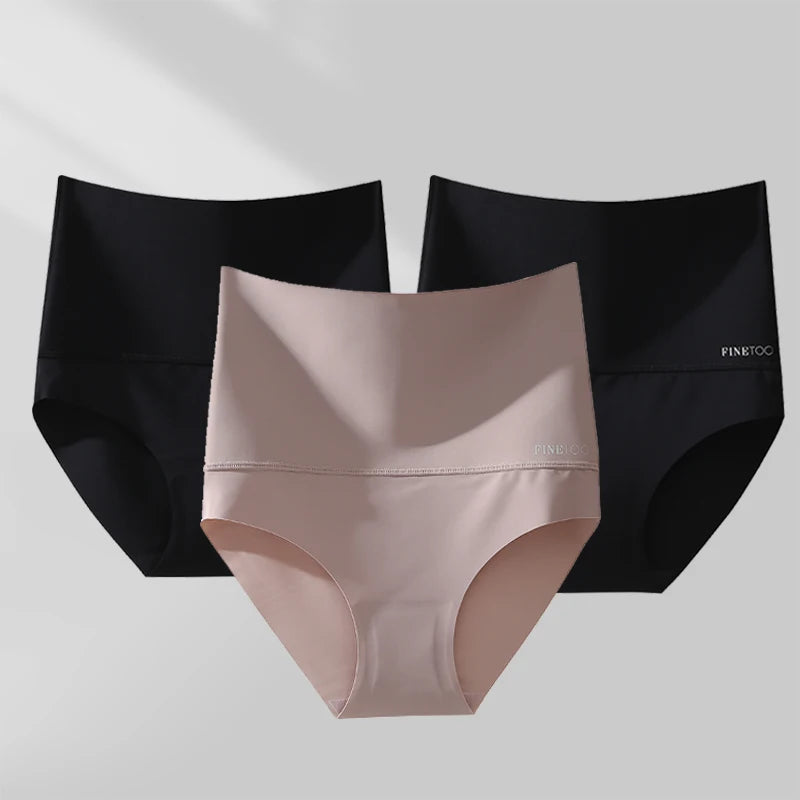 3PCS Braguita de talle alto para mujer – suave, elástica y discreta