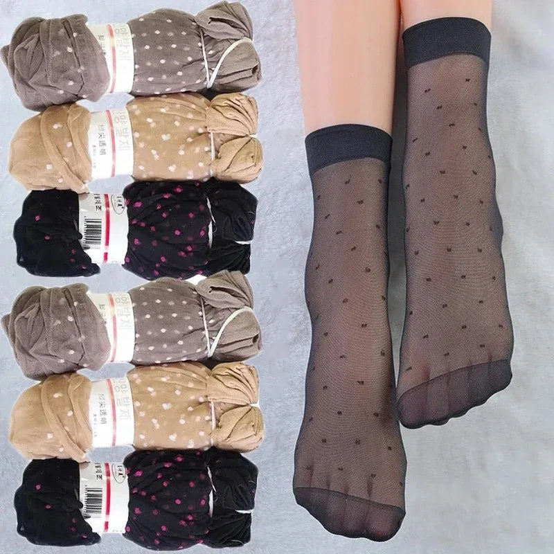Pack de 5/10 pares de calcetines finos tipo media para mujer – transpirables y discretos