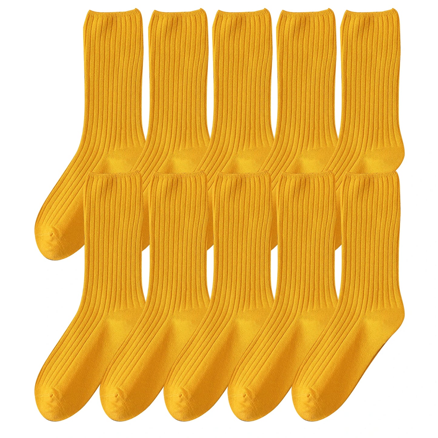 Pack de 10 calcetines básicos de algodón para mujer – altura media