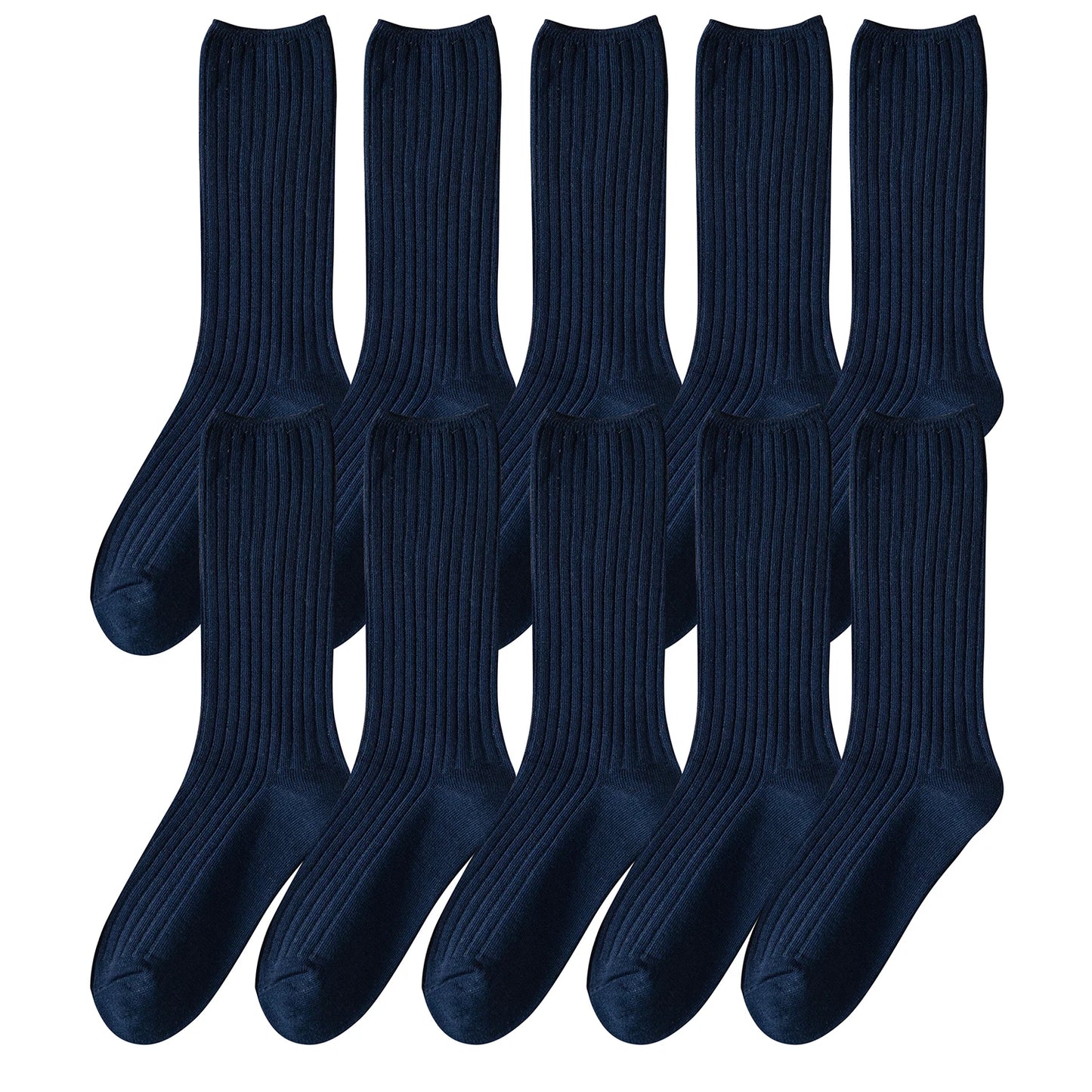 Pack de 10 calcetines básicos de algodón para mujer – altura media