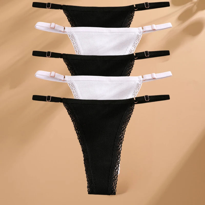 Pack de 5 tangas de algodón para mujer – estilo básico y cómodo