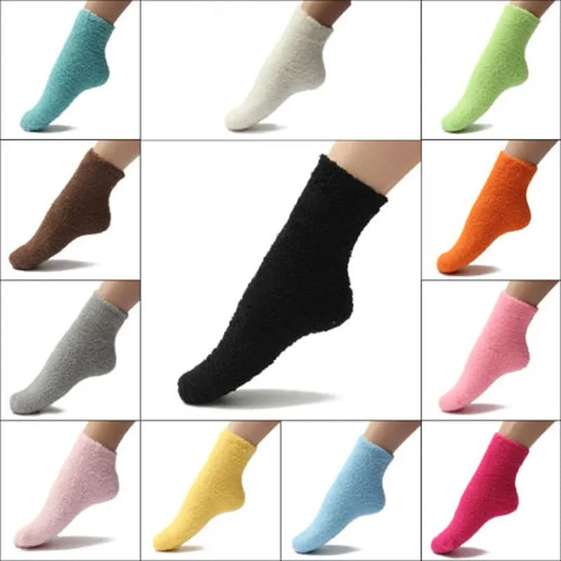 2 Pares | Calcetines térmicos de coralina para mujer – Suaves, cálidos y cómodos