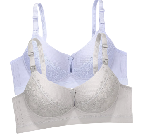 2 PCS | Sujetador de Lactancia Postparto Sin Aros – Algodón Suave y Transpirable