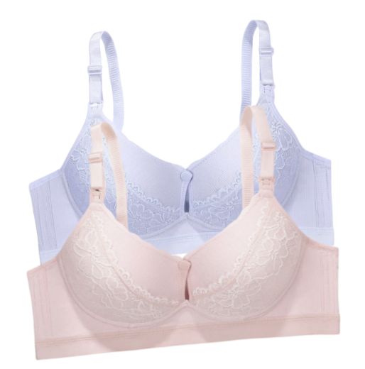 2 PCS | Sujetador de Lactancia Postparto Sin Aros – Algodón Suave y Transpirable