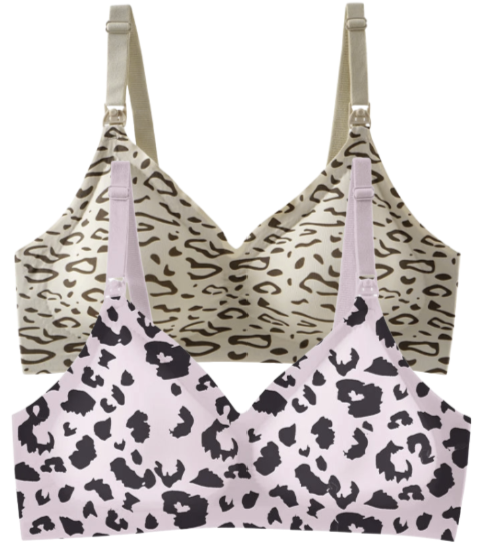 2 PCS | Sujetador de Lactancia con Estampado Leopardo – Sin Aros, Reforzado y Cómodo