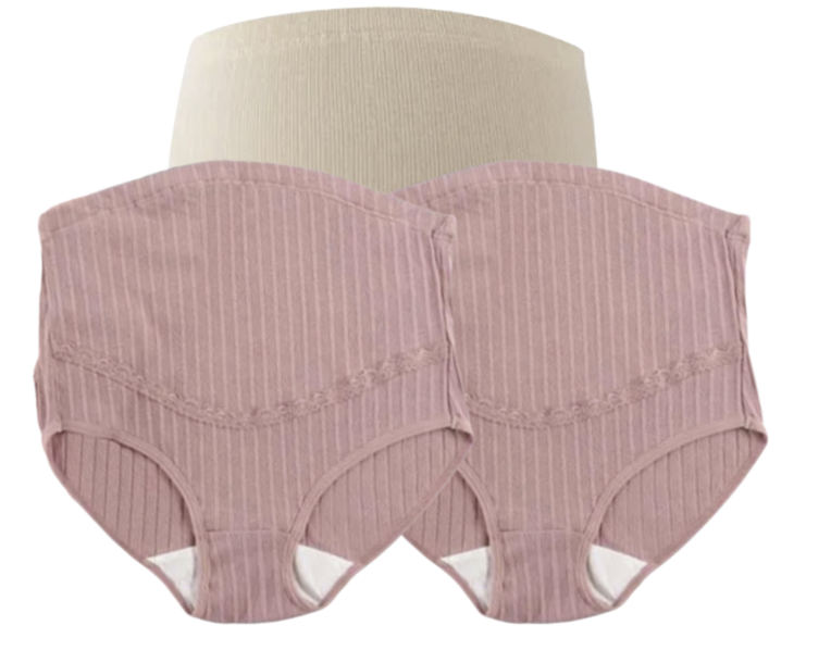 3 PCS | Braguitas Premamá de Algodón – Talle Alto con Soporte Ajustable para el Vientre