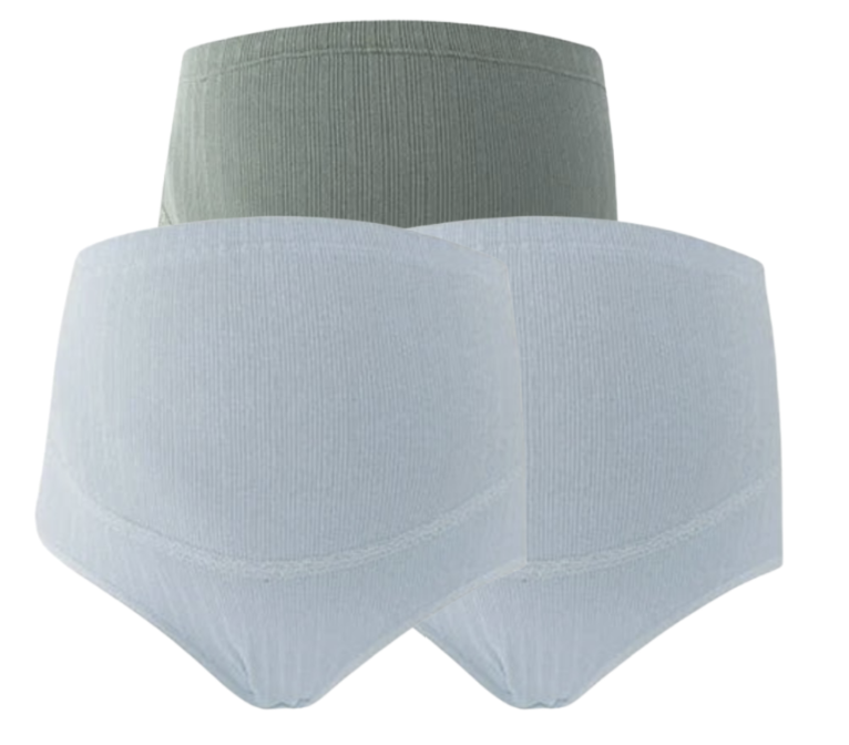 3 PCS | Braguitas Premamá de Algodón – Talle Alto con Soporte Ajustable para el Vientre